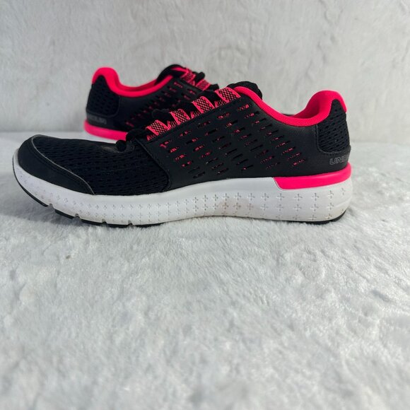 Under Armour Womens Charged Rogue 2 Running Shoes Not for Sale Markings BlK/PK - Picture 5 of 9